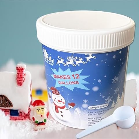 Instant Snow Powder Artificial Instant Snow 18 Ounces Fake Snow Decoration for Winter Displays, Christmas Village - Artificial Snow for Holiday Décor, Flocked Christmas Trees Snowflakes Cover