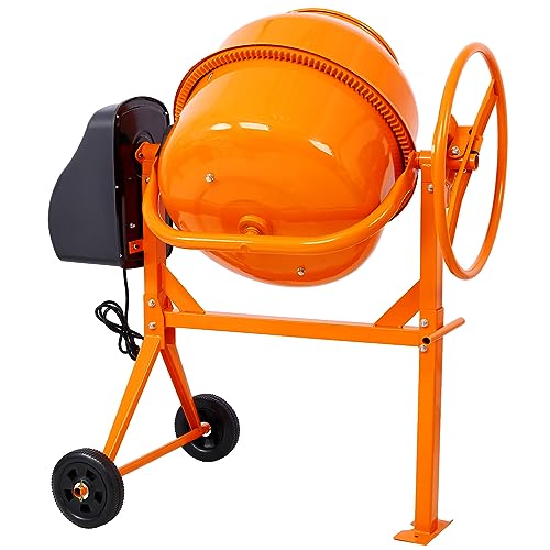 5 Cu. Ft Cement Mixer, Electric Concrete Mixer, 650W 1/3 HP Heavy Duty Concrete Mud Mixer Tools, Portable Concrete Cement Mixer with Wheels and Stand for Mortar, Stucco and Fodder - Thumbnail 5
