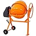 SPOWAY 5.0 Cu. Ft Electric Cement Mixer, 650W 4/5 HP Portable Concrete Mixer with Wheels and Stand, Heavy Concrete Mud Mixer Tools, Adjustable Tilt for Mortar Stucco Seeds and Fodder