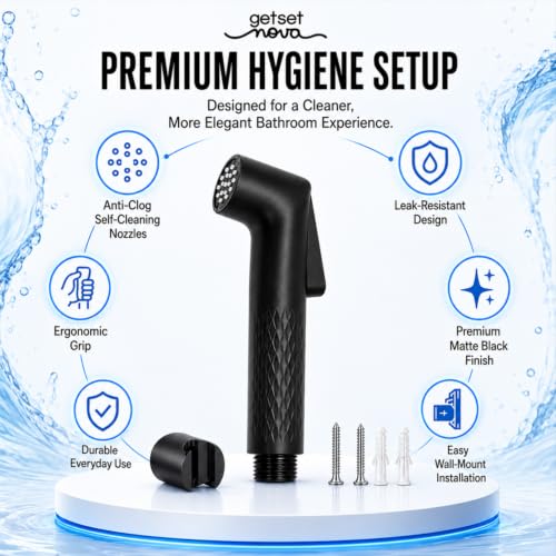 Image of Jet Spray Gun for Toilet | Health Faucet Gun Only | ZeroBlock Anti-Clog Silicone Nozzles | High Pressure Health Faucet | Leak-Proof Stainless Steel Body | Flush Gun for Toilet 1 Year Warranty