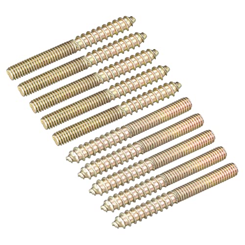 uxcell M4x40mm Hanger Bolts, 20pcs Double Ended Thread Dowel Screws for Wood Furniture