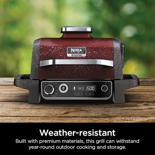 Ninja OG701 Woodfire Outdoor Grill & Smoker, 7-in-1 Master Grill, BBQ Smoker, Air Fryer plus Bake, Roast, Dehydrate, & Broil, uses Woodfire Pellets(1 Pack Included), Portable, Electric, Red - Image 7