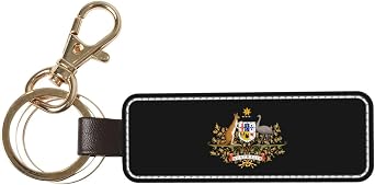 Coat of Arms of Australia Keychain for Men Women Leather Key Chain Key Accessory Gifts