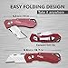 KATA 3-Pack Heavy Duty Box Cutter Folding Utility Knife With Zinc Alloy Body, Quick Change Blades, Lock-Back Design, Extra 12pc Blades For Cartons, Cardboard and Boxes
