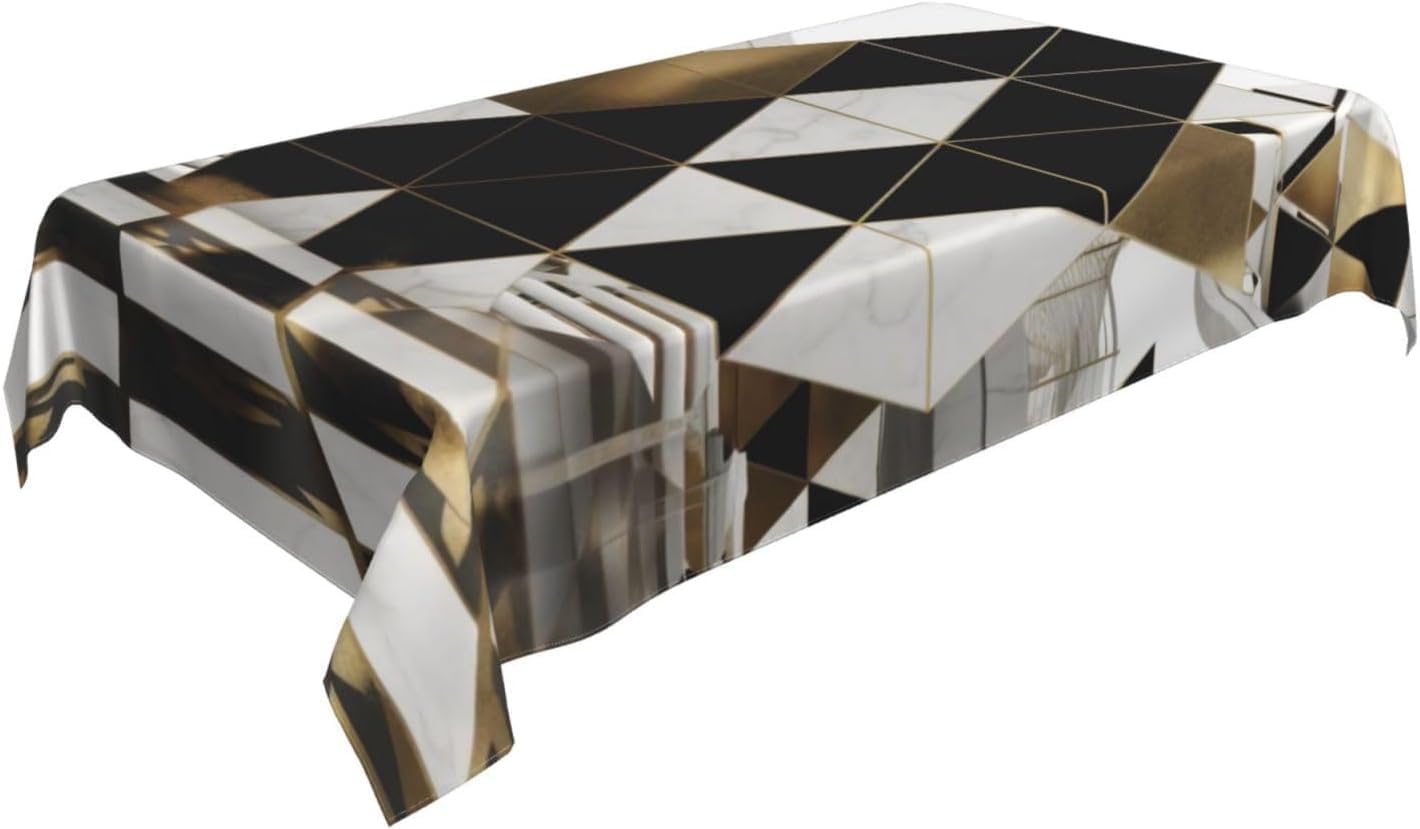Tovaglia Rettangolare 160x240 cm Geometria e Triangolo Copritavolo in Poliestere Antimacchia Protezione Tavolo per Tavoli da 8 Posti, Ideale per Cucina e Feste 8062v