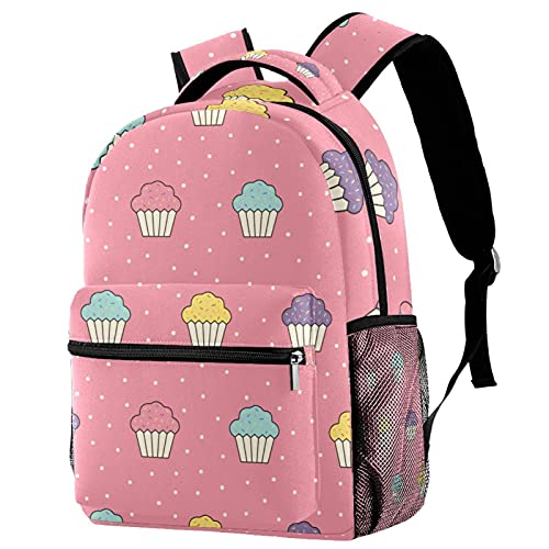 Sac à dos de voyage cupcakes pour filles et garçons avec porte-bouteille