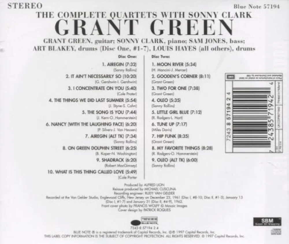 Grant Green, Sonny Clark, Sam Jones, Art Blakey, Louis Hayes