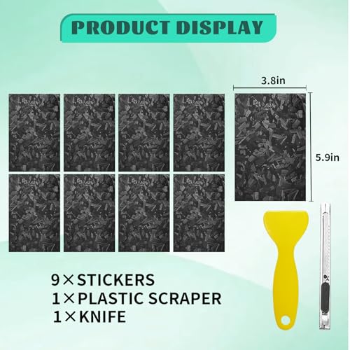 Image of Compatible with Black Forged Carbon Fiber Bowtie Emblem Wrap Kit GMC Logo Overlay Vinyl Wrap with Squeegee and Cutter 9PCS