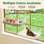 Zakkart SnugCloud Foldable Cat Window Perch - Cordless, Ultra Soft Machine Washable Bed with 4-Sided Bolster, Metal Frame - Window Hammock for Large Cats and Kittens (Cream White, Medium) - Image 5