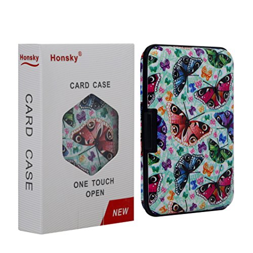 Honsky 2 Set Aluminum Water Resistant UHS-I SD Micro SD SDHC SDXC SecureDigital Memory Card Carrying Case Holder Organizer Box Keeper Computer Camera Media Storage Organization, Butterfly