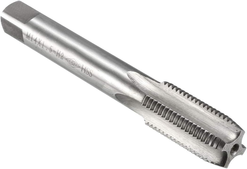 sourcing map Maschi metrici M14 x 1,5 mm passo H2 Filettatura destrorsa Spina punte in acciaio