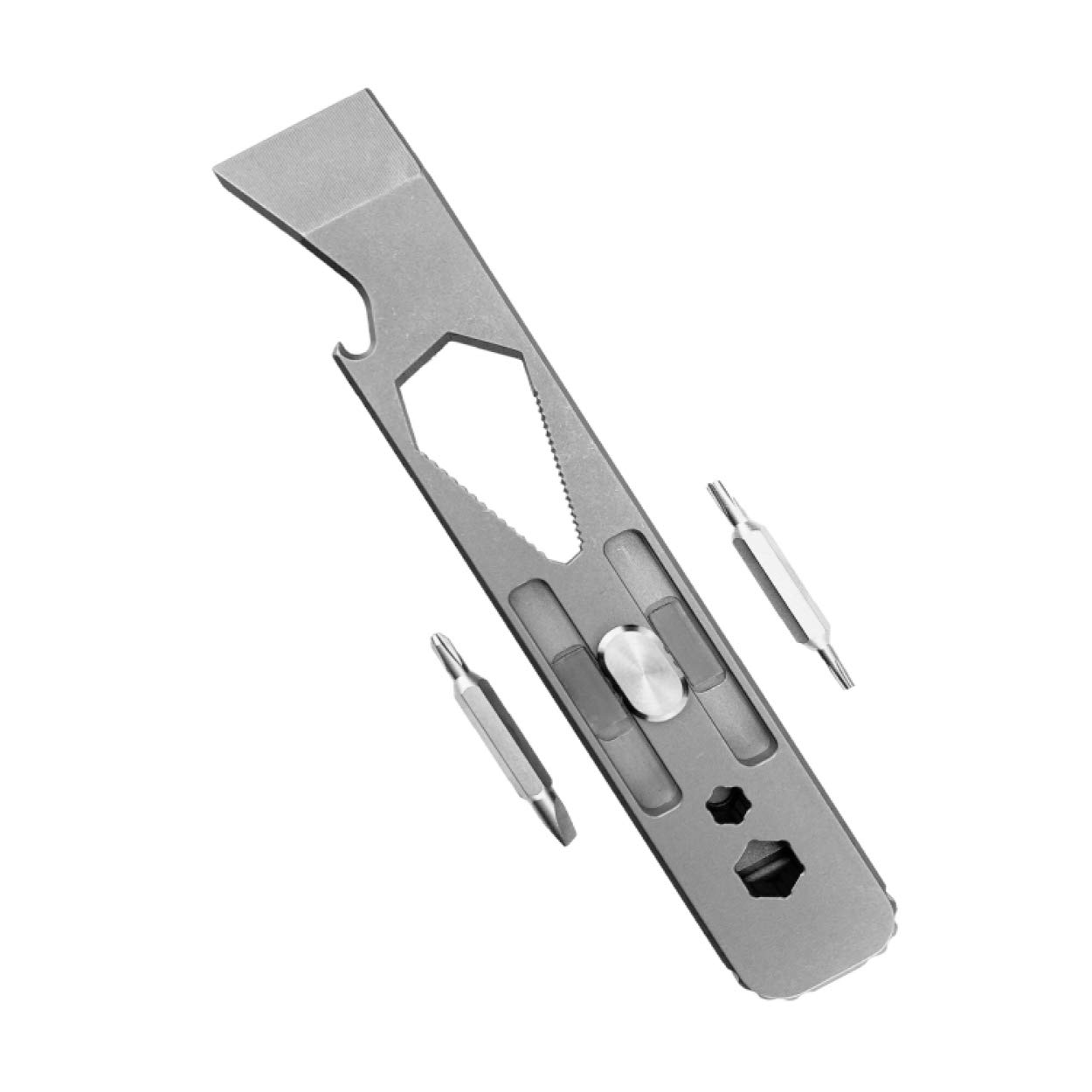 Tacray Titanium Multitool Pry Bar Bottle Opener Screwdriver Wrench EDC Tools