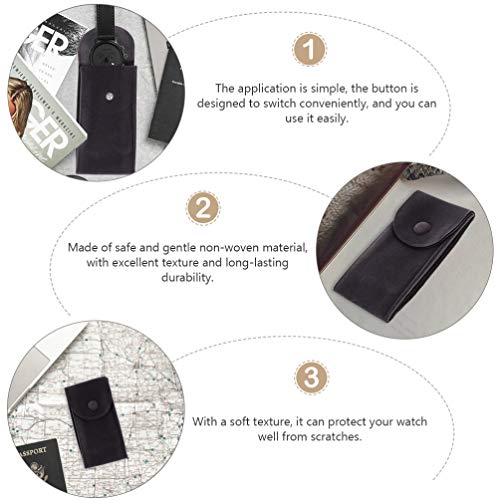 ULTECHNOVO 2Pcs Assistir Relógio Organizador Saco Caso De Armazenamento Portátil Cinza Escuro