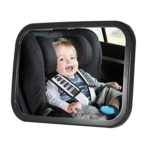 Bibao Baby Car Mirror?Shatter-Proof Acrylic Baby Mirror for Car,Wide Crystal Clear View ?Crash Tested and Certified for Safety?Best Newborn Car Seat Accessories
