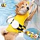 Little Bean® Hundeschwimmwesten, verstellbare Haustier-Schwimm-Sicherheitsweste mit überlegenem Auftrieb und Rettungsgriff für Hunde, Bootfahren, mit reflektierenden Streifen (Bienen gelb, S)