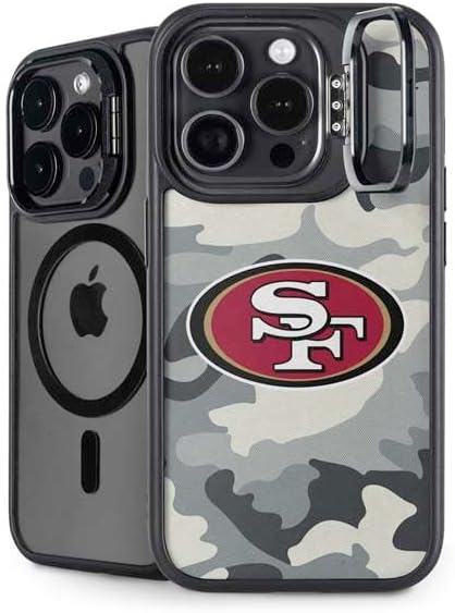 Skinit Kickstand Phone Case Compatible with iPhone 16 Pro Max - Officially Licensed NFL San Franciso 49ers Black & White Design