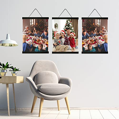 Yk Artwood 3 Pack Magnetic Poster Hanger Frame 16 Inch Black- 16X24 16X22 16X20 Poster Frame- Extra Strong Magnets, Wood Poster Hanger For Wall Art Pictures Photos Prints Maps,Diamond Art Painting, Canvas Hanger #TOP1