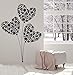 Adesivi Murali Fiori Adesivi Murali Con Palloncini A Forma Di Cuore Palloncini Rimovibili Amore Romance Carta Da Parati Camera Da Letto Familiare Design Art Murale 42X61Cm
