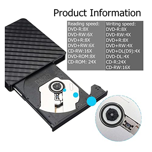Graveur DVD externe Type-C USB 3.0 blanc pour PC Windows