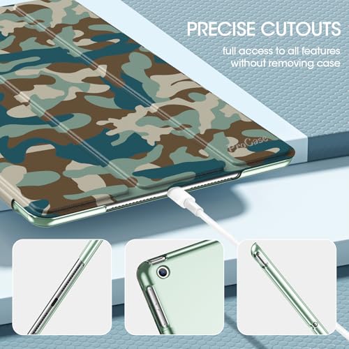 Image of ProCase for iPad 9th / 8th / 7th Generation Case 10.2 Inch (2021 /2020 /2019 Release), 10.2 iPad Case 9th / 8th / 7th Gen Cover, Slim Smart Cover with Translucent Hard Shell Back -CamoNavy