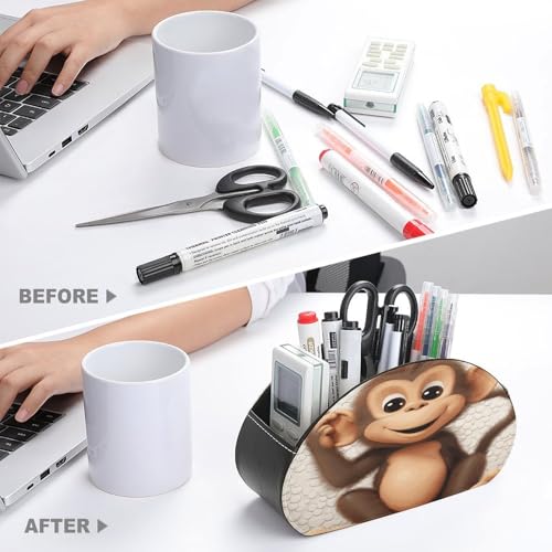 Organiseur de télécommande en cuir synthétique chic à 5 compartiments