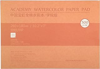 MEEDEN 10X7" Watercolor Pad, 20 Sheets (140lb/300gsm), Smooth Surface 100% Cotton Water Color pad, Hot Press, Acid-Free Paper, Art Sketchbook Pad for Painting & Drawing, Wet, Mixed Media