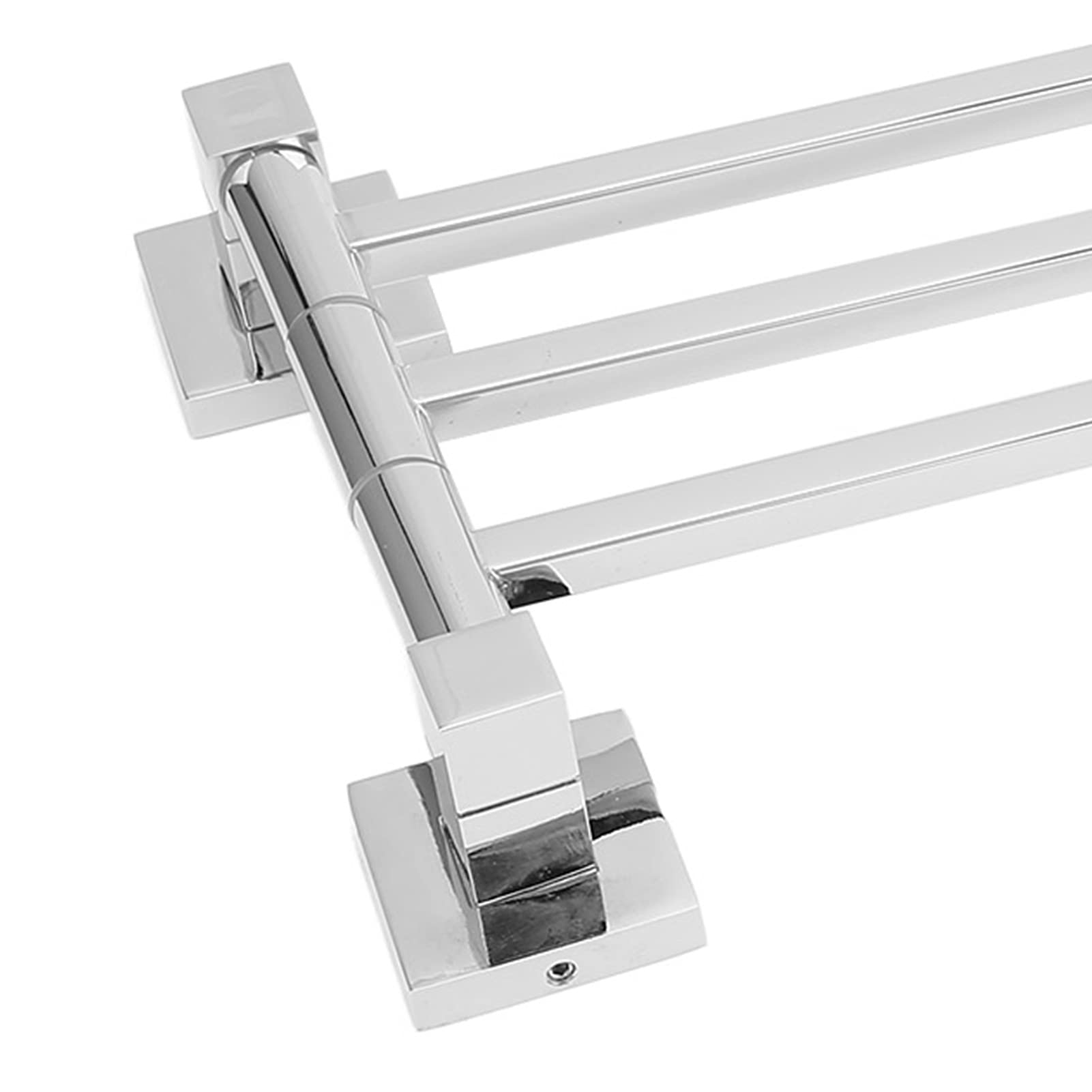 Portasciugamani Girevole in Acciaio Inox, 3 Bracci, 40 cm, Rotazione 180°, Portasciugamani Pieghevole per Bagno e WC, Spazzolato Argento