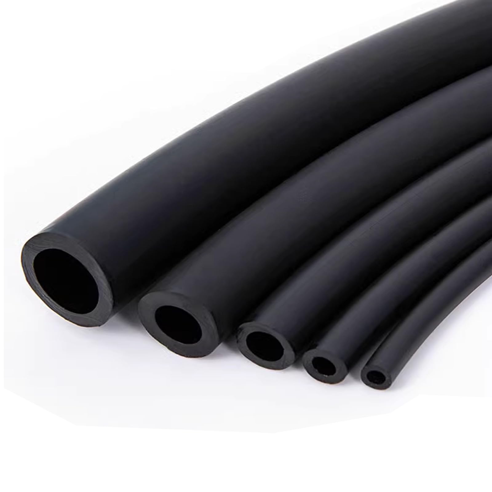 Rubber hose, black high-temperature resistant water pipe, suitable for small irrigation equipment and outdoor gardens (ID10mm*OD14mm,5m)
