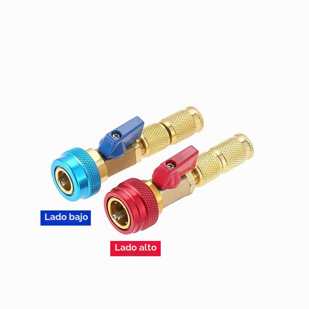 Riloer AC R134A R1234YF Valve Core Tool, Copper Aluminum Alloy High Low Pressure Repair Tool, Valve Core Quick Remover Installer Set for AC