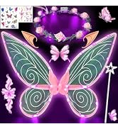 Kit D'ailes De Fée Et De Papillon Avec Oreilles D'elfe, Couronne Et Baguette – Pour Carnaval Et Anniversaire