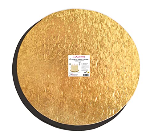 SCRAP COOKING 4 Supports à gâteaux or/noir 30 cm