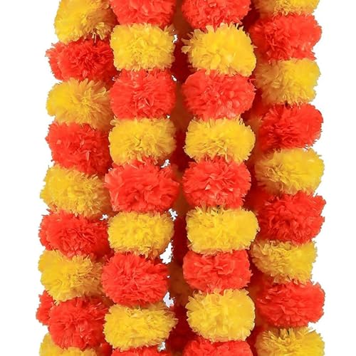 DRYPHON Artificial Flowers for Decoration, Marigold Garlands Decoration...