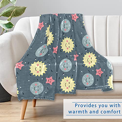 Couverture chaude lit et canapé motif céleste aux finitions soignées