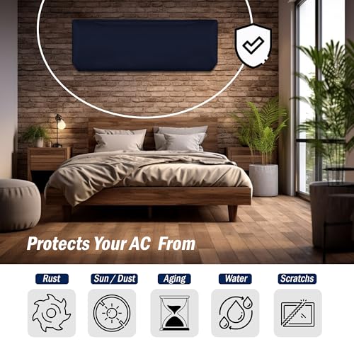 Image of Solid Split AC Cover for 1.5 Ton Indoor - Dustproof & Water Resistant Protection (N.Blue)