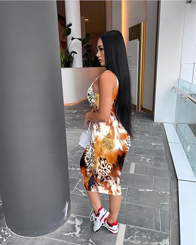 Image of Nimsruc Women Casual Sexy Tank Top Bodycon Dress Summer Pencil Sleeveless Basic Midi Club Dresses