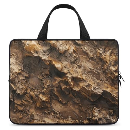 Sac à bandoulière pour ordinateur portable 17" marron texture roche