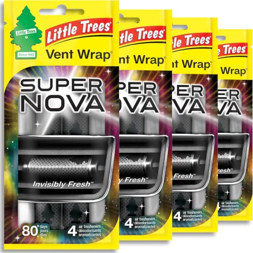 Image of LITTLE TREES Car Air Freshener | Vent Wrap Provides Long Lasting Scent, Invisibly Fresh | Supernova, Air Fresheners (Pack of 96)