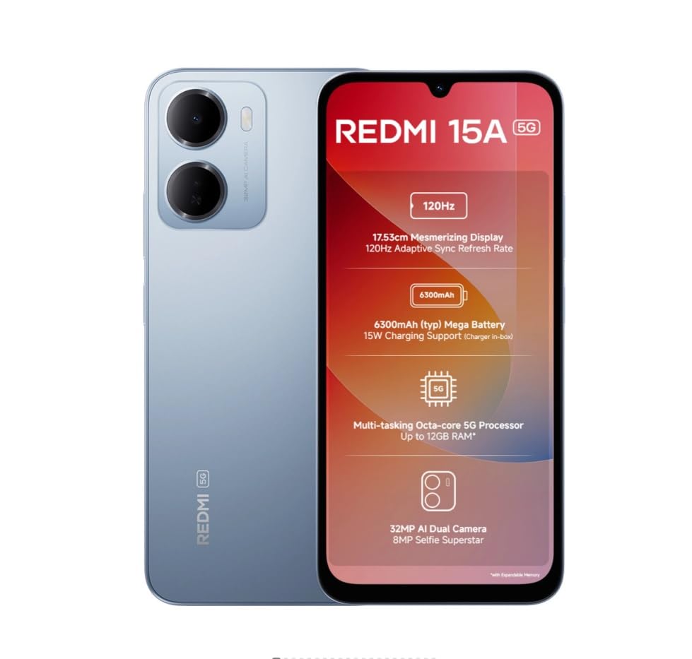 Image of REDMI 15A 5G Awesome Blue 6GB RAM 128GB ROM