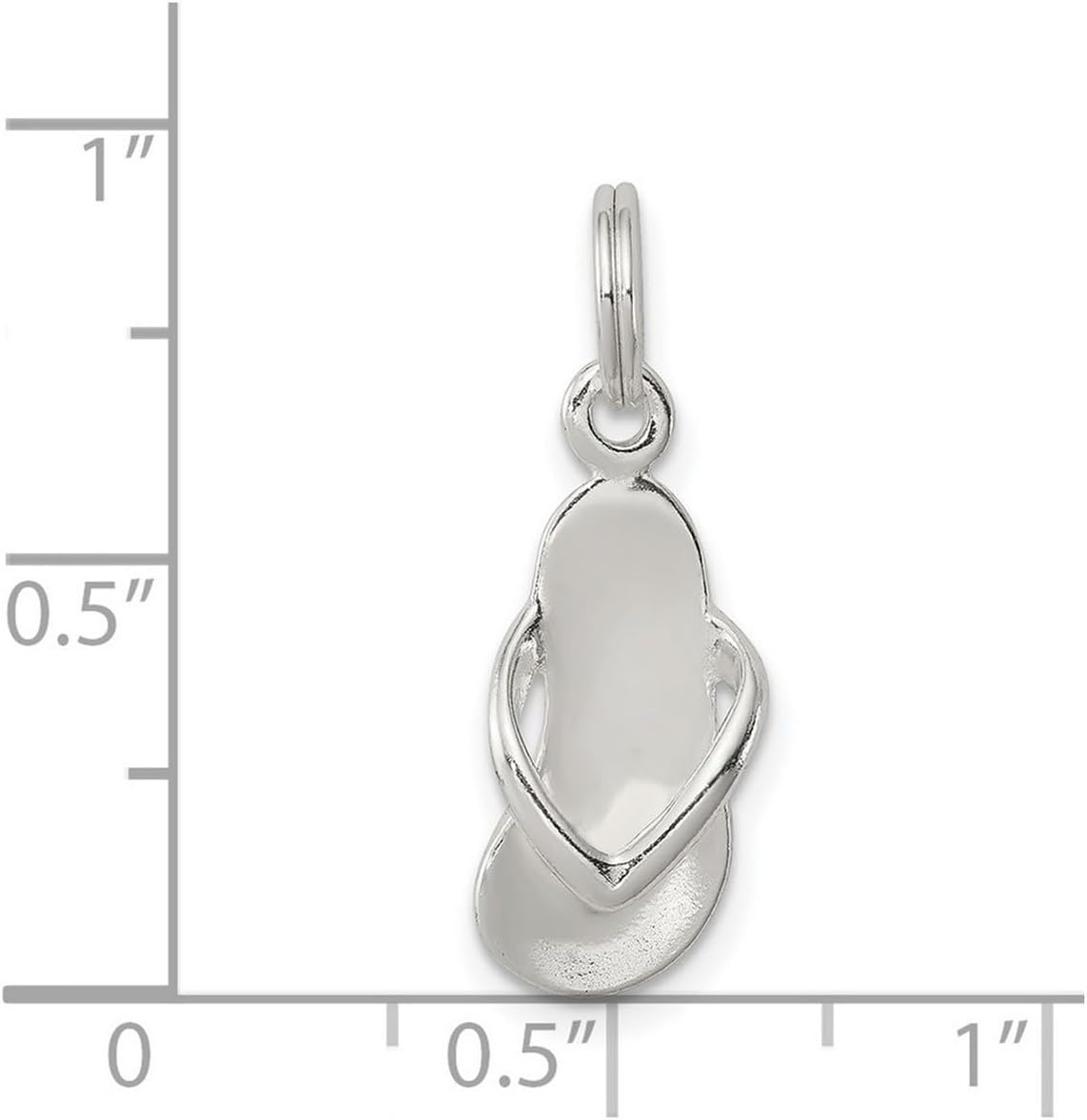 925 Sterling Silver Flip Flop Charm Pendant - 19x8mm - Summer Sandal Pendant - Flip Flop Necklace for Women - Image 2