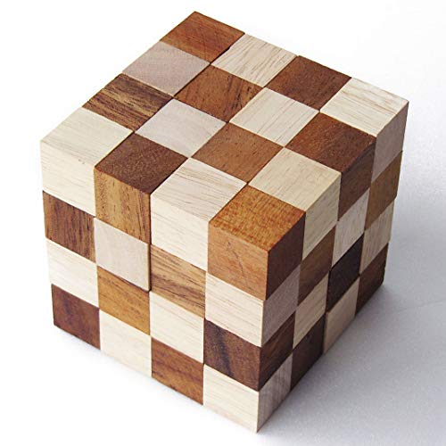 Diabolicubo 4x4 Juego Rompecabezas a Partir de 12 años Nivel 6/6. De Madera Maciza Eco-Responsable, Normas CE Marca Le Délirant. Solución ilustrada incluida. Desplegar e Intentar reformar el Cubo ! Cover