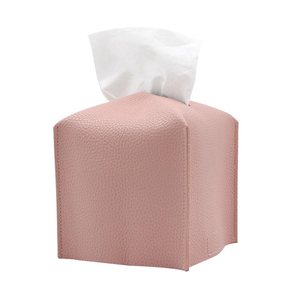 1pc 13cmX13cm Decorative Square Tissue Box PU Leather Holder Facial Paper Organizer For Bathroom Modern