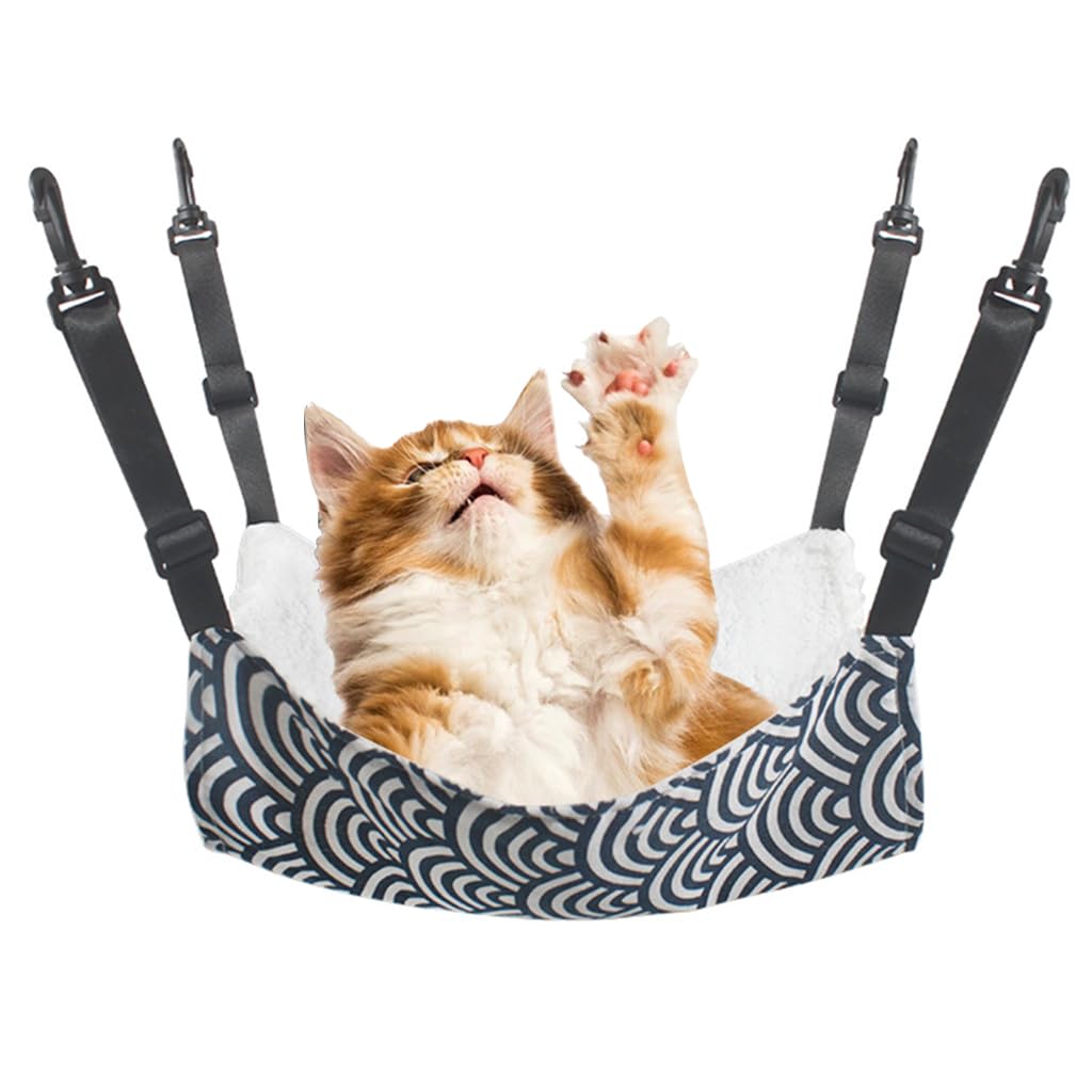 Qpets® Plush Cat Hammock Bed, Hibernation Hammock Bed for Small Animals, Pets Sleeping Bag for Cage with Double-Sided All-Season Comfort & 4 Adjustable Straps Quick Release Buckles - 35x53CM (B0DDCJPKRP) Amazon Price History, Amazon Price Tracker