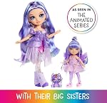 Rainbow High Littles Rainbow Fantasy Fairies + Pet – Amethyst, Purple 5.5" Posable Small Doll & Fantasy Pegasus Unicorn Pet with Interchangeable Fairy Wings, Kids Gift 4+
