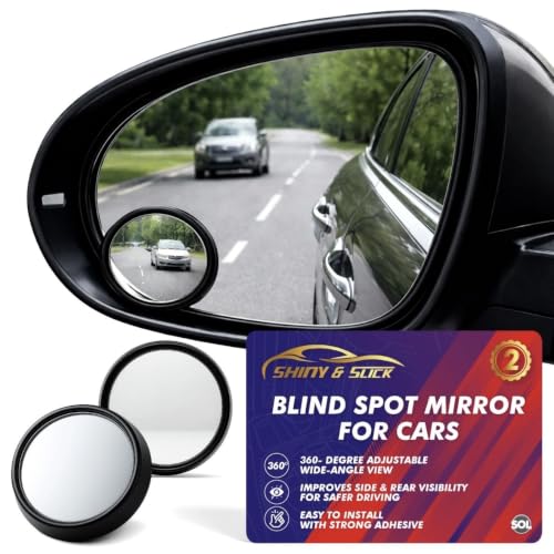 Image of Blind Spot Mirrors, Round Frameless 360° Rotate Sway Adjustable HD Glass Convex Mirror Maximize RearView Universal for Car SUV Trucks Traffic Safety - Pack 2