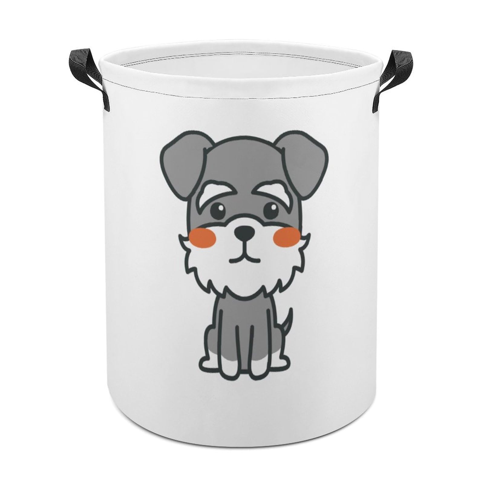 Wlntrophic Laundry Hamper, Cute Schnauzer Dog Laundry Basket, Washing Basket with Handle