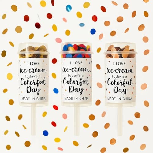 Image of Wanna Party Mini Pocket Confetti Push Pop Containers Sprinkle Paper Poppers for Graduation, Wedding, Baby Shower, Christmas, New Year, Birthday, Fiesta Favors Supplies (Gold)
