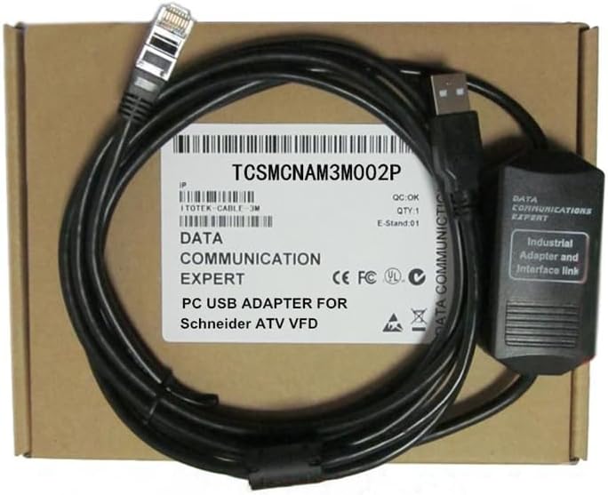 TCSMCNAM3M002PダウンロードケーブルATVインバーターLXMサーボコミッショニングケーブルコンバーターブラック:3m