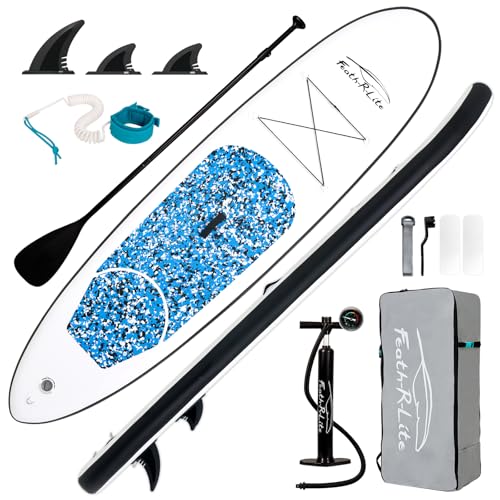FEATH-R-LITE Ultra-Light Inflatable Stand Up Paddle Board 10'×30/10'6×33 for All Skill Levels with Accessories, Non-Slip Comfort Deck for Youth & Adults.
