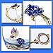 Kaiyuan Dynasty Tea Cup Glass Coffee Mugs Enamel Rose Flower Butterfly Drinking Cups with Spoon Set for Birthday Wedding Blue Rose Tall Mug 12oz