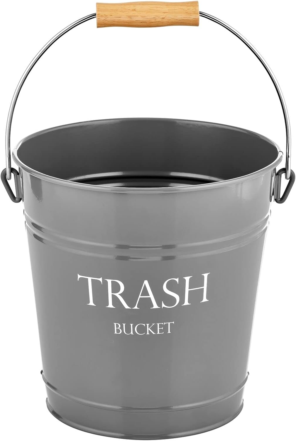 mDesign Small Round Metal Trash Can Pail, Wastebasket